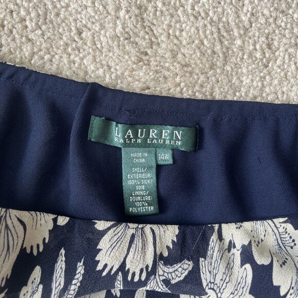 Lauren Ralph Silk Maxi Skirt 14W Floral Cottage Core Dainty Coquette Asymetrical - Picture 6 of 8